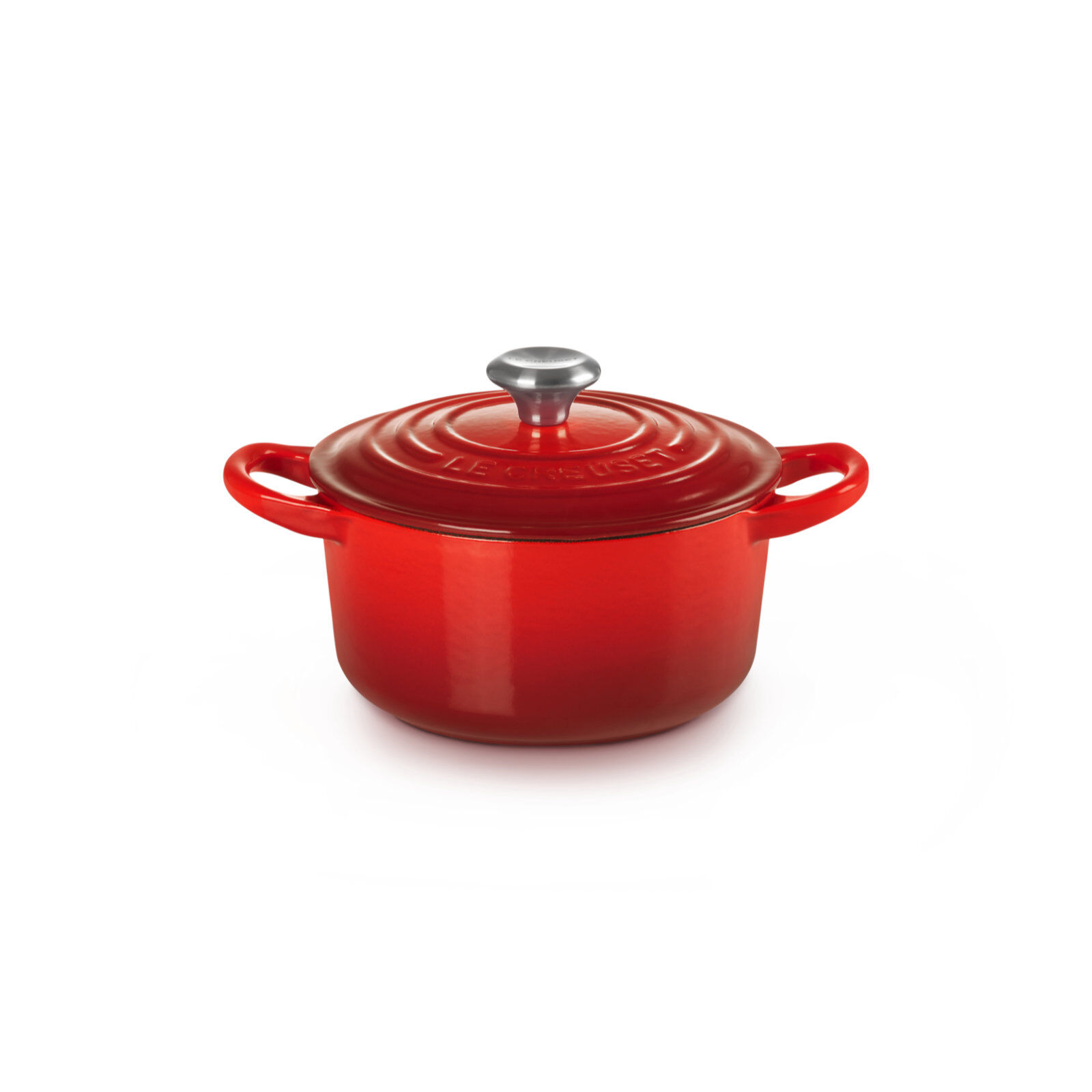 シグニチャー ココット・ロンド 14cm チェリーレッド (シルバーツマミ) | 両手鍋 ｜ル・クルーゼ（Le Creuset）公式