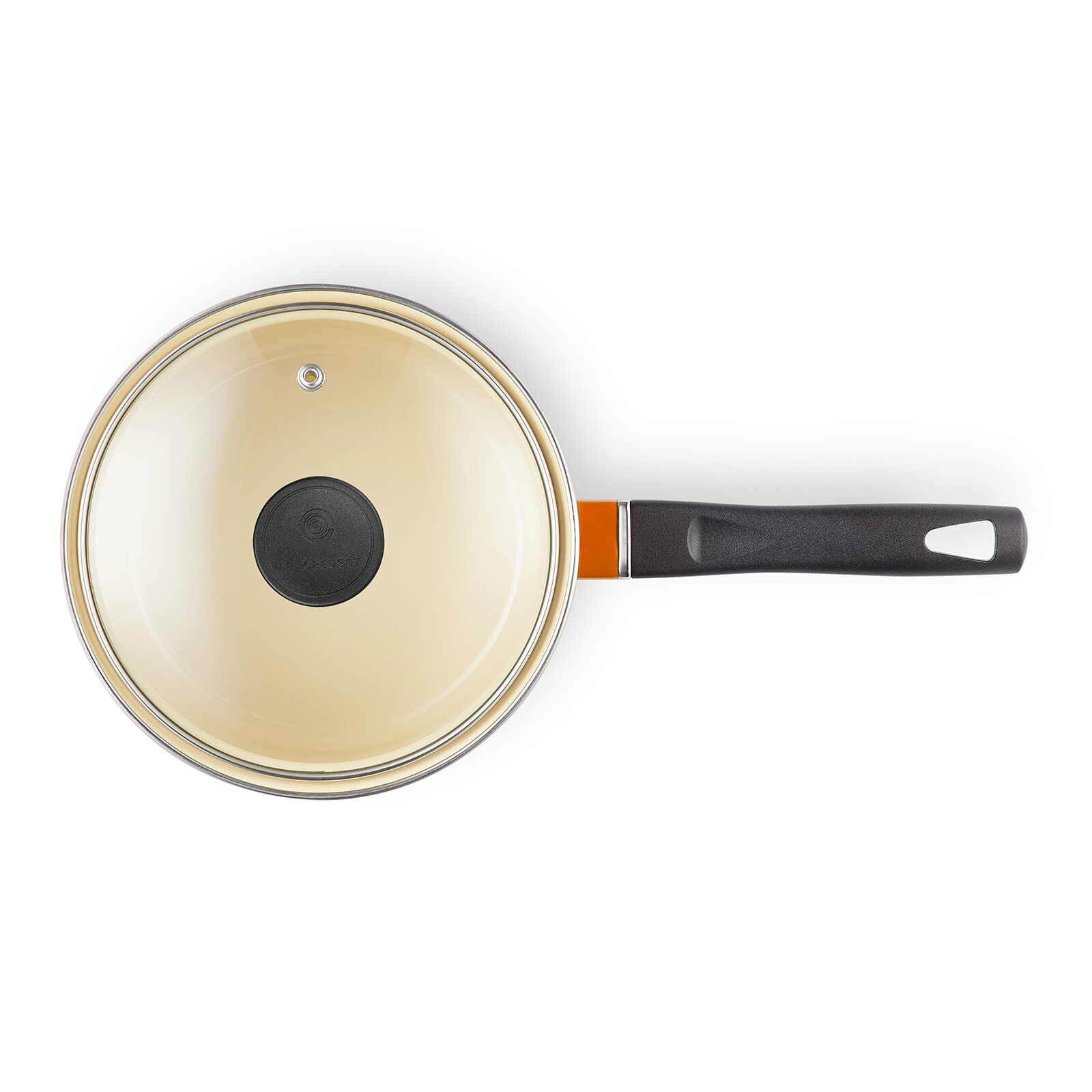 EOS ソースパン 16cm オレンジ (ガラスフタ付き) | 片手鍋 ｜ル 