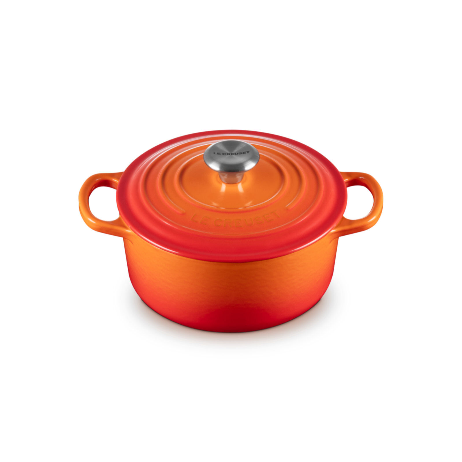 シグニチャー ココット・ロンド 18cm オレンジ (シルバーツマミ) | 両手鍋 ｜ル・クルーゼ（Le Creuset）公式