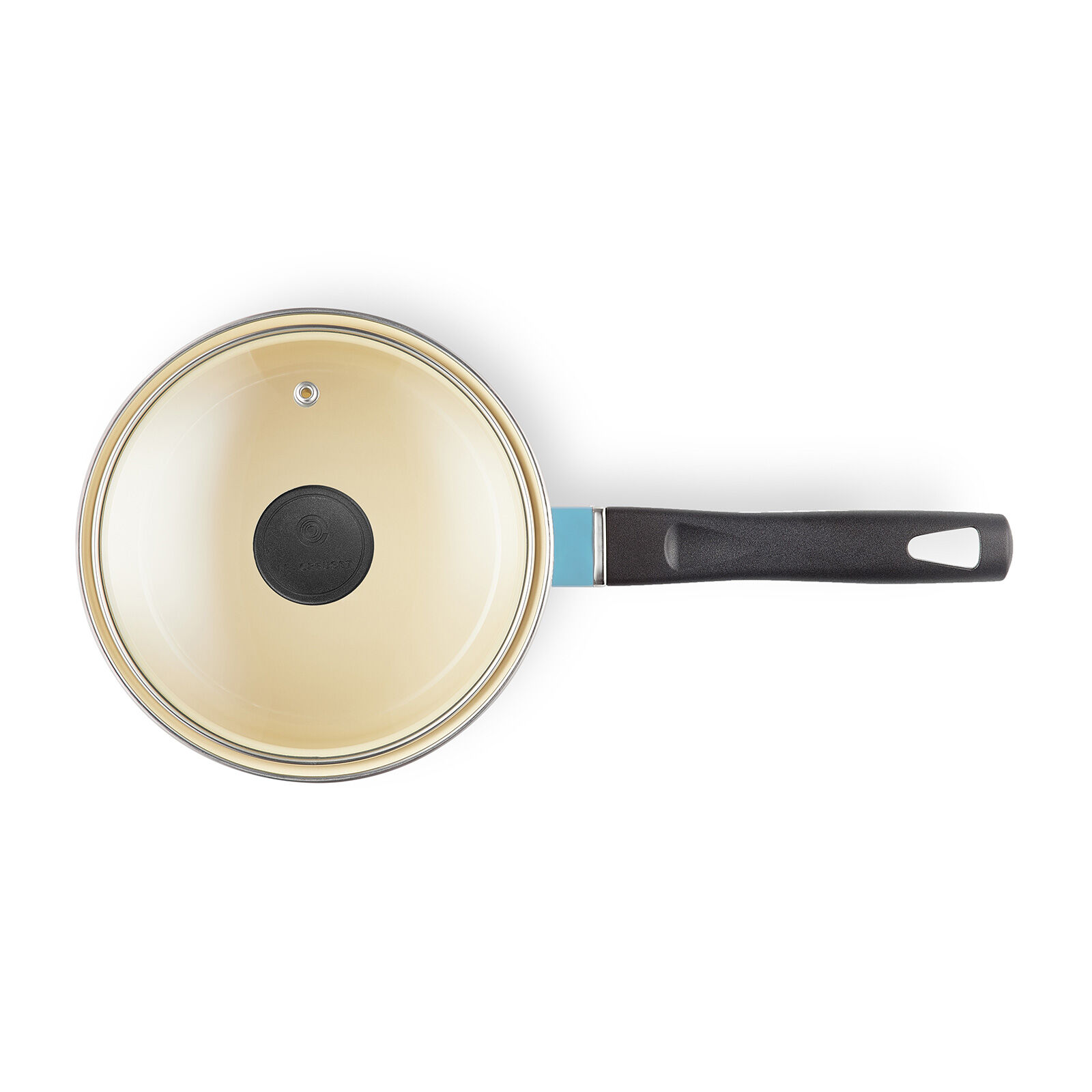 EOS ソースパン 14cm カリビアンブルー (ガラスフタ付き) | 片手鍋 