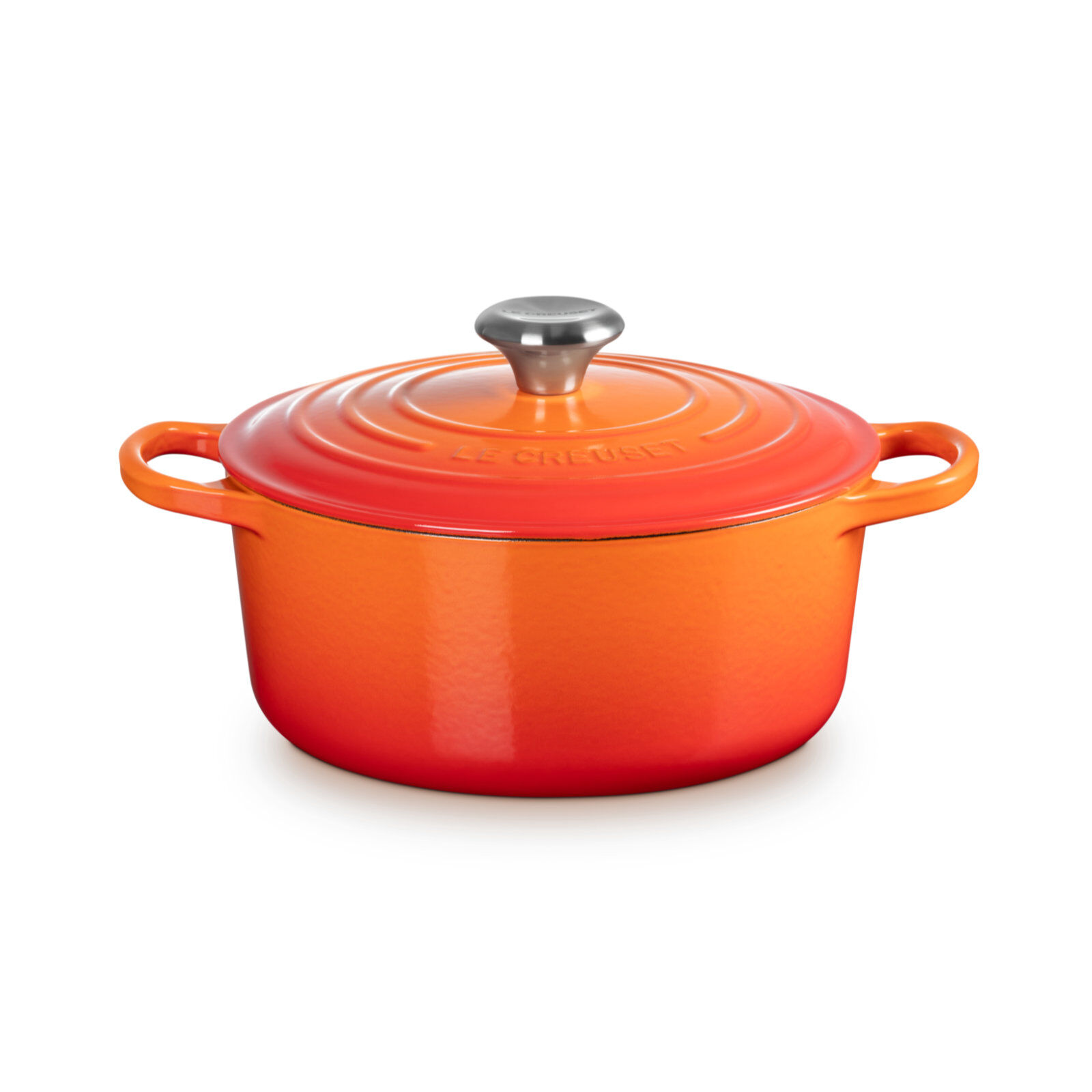 シグニチャー ココット・ロンド 24cm オレンジ (シルバーツマミ) | 両手鍋 ｜ル・クルーゼ（Le Creuset）公式