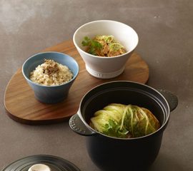 玄米ご飯・白菜の重ね煮